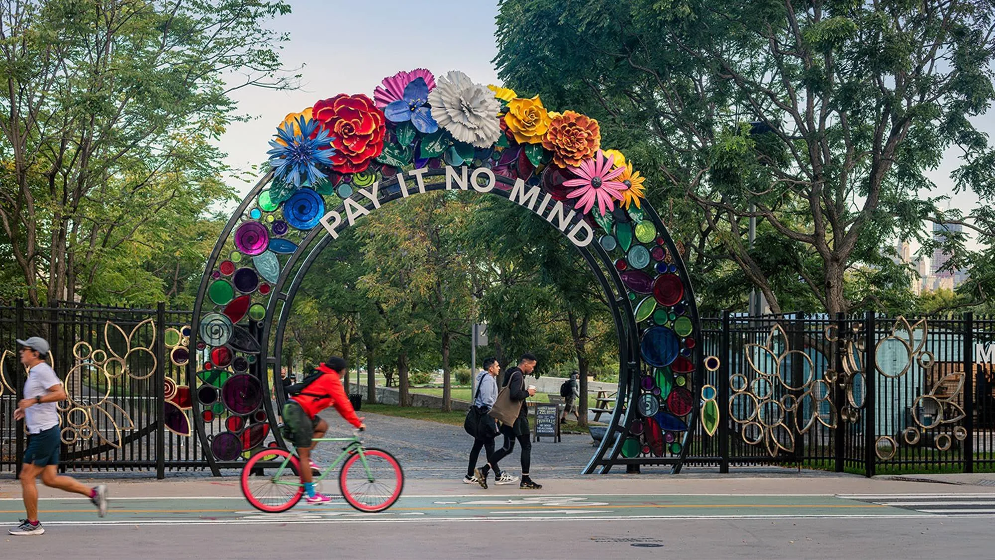 The Marsha P. Johnson State Park gateway in Brooklyn, built by Galvin Brothers