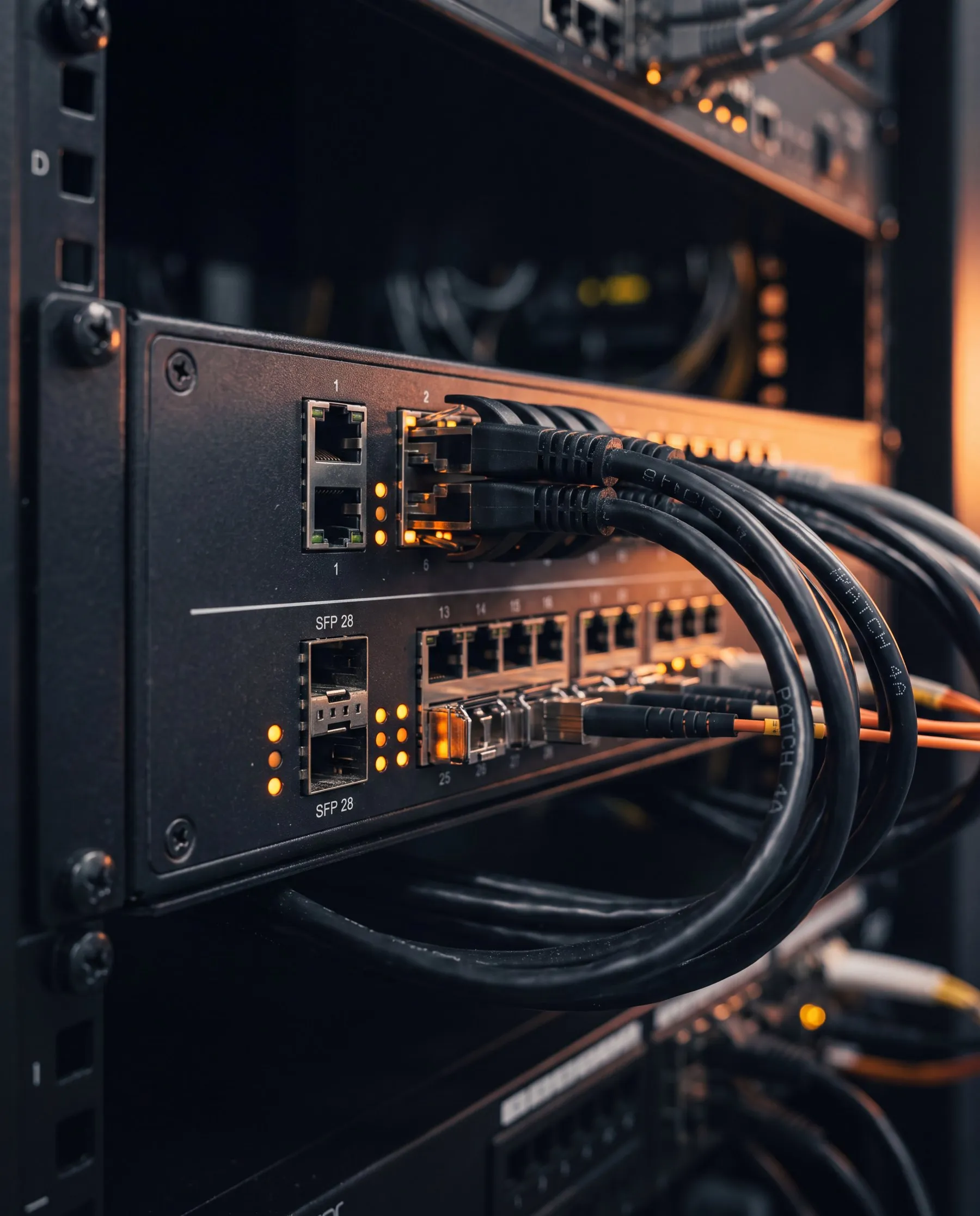 Firewall appliance with patch cables and link lights
