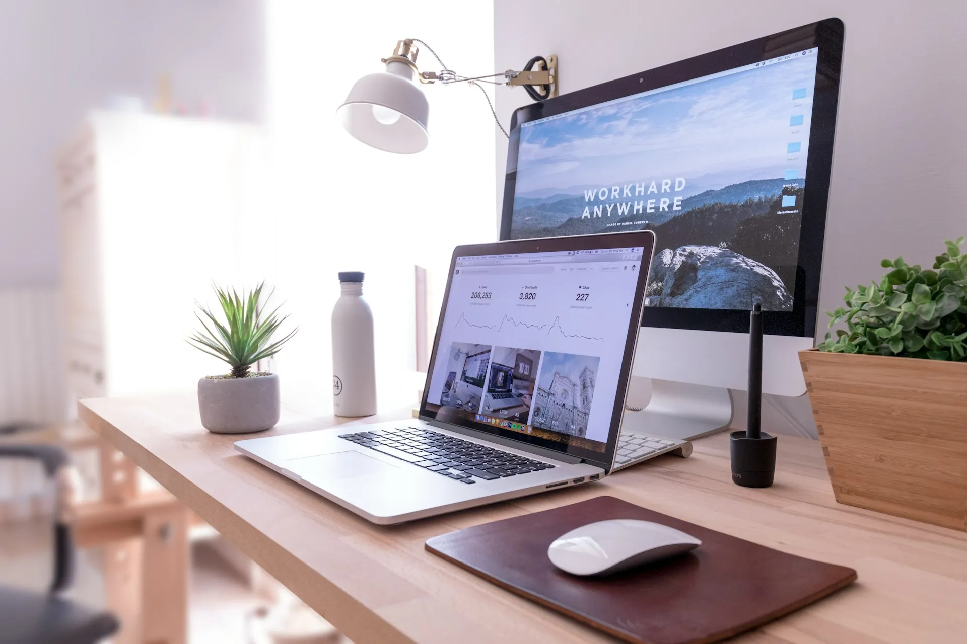 Home-office desk where staff complete training remotely