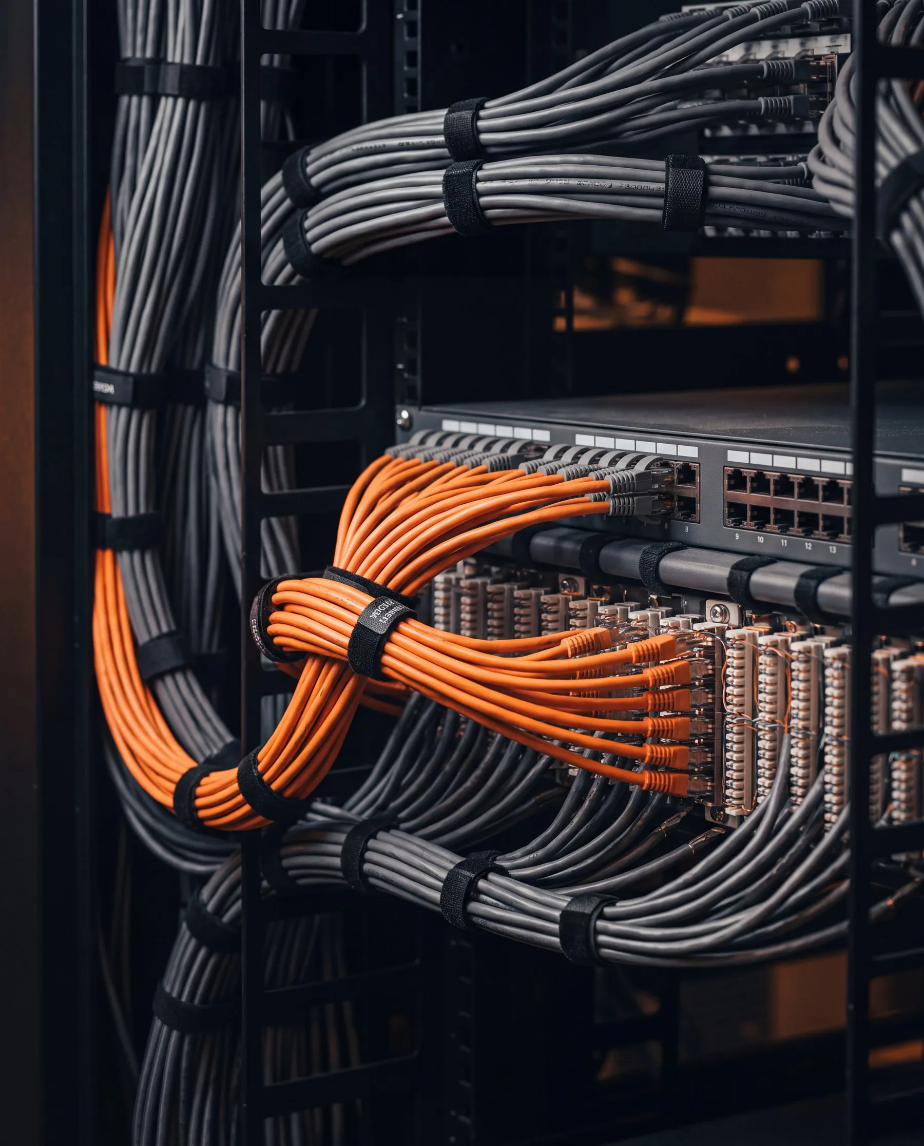 Structured cabling dressed into a patch panel