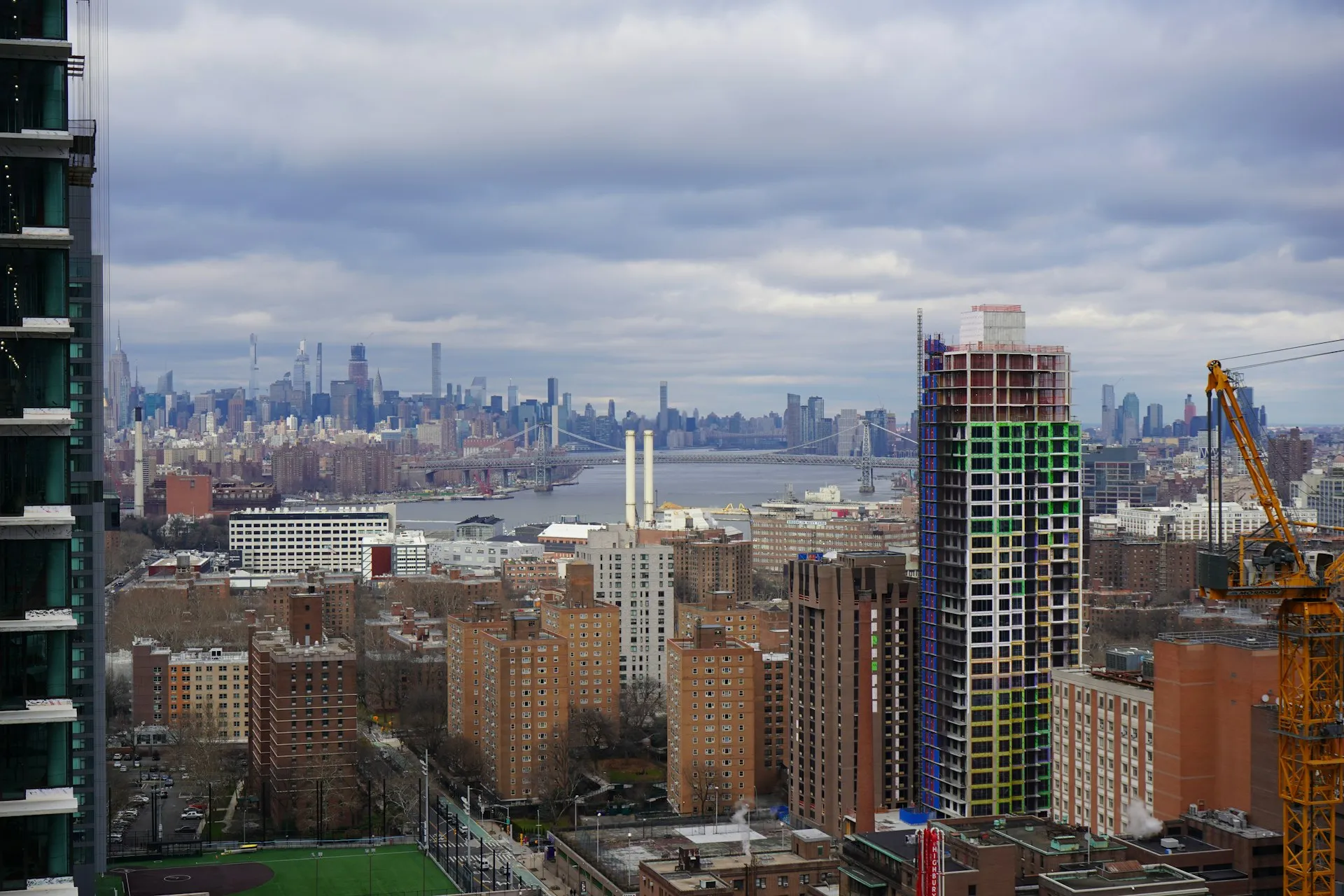New York skyline under a cloudy sky