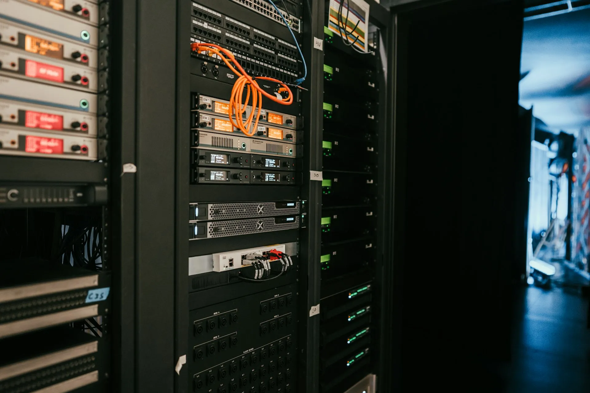 Close-up of server hardware during diagnosis and repair
