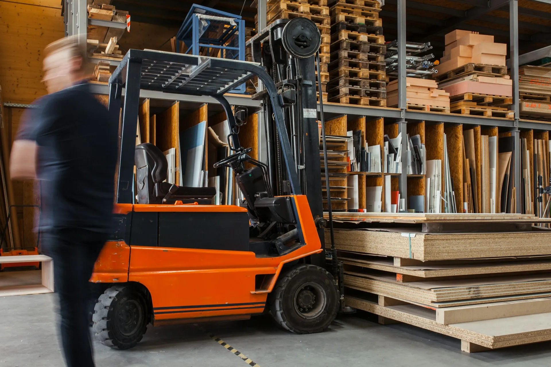 Warehouse aisle kept moving by connected inventory and logistics systems