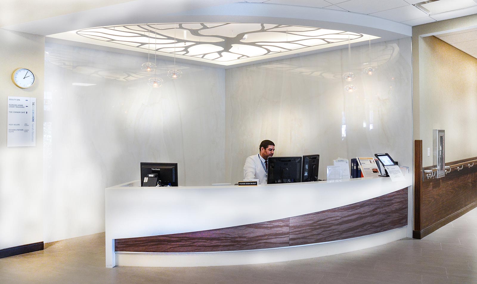 Sarah Neuman reception desk renovation
